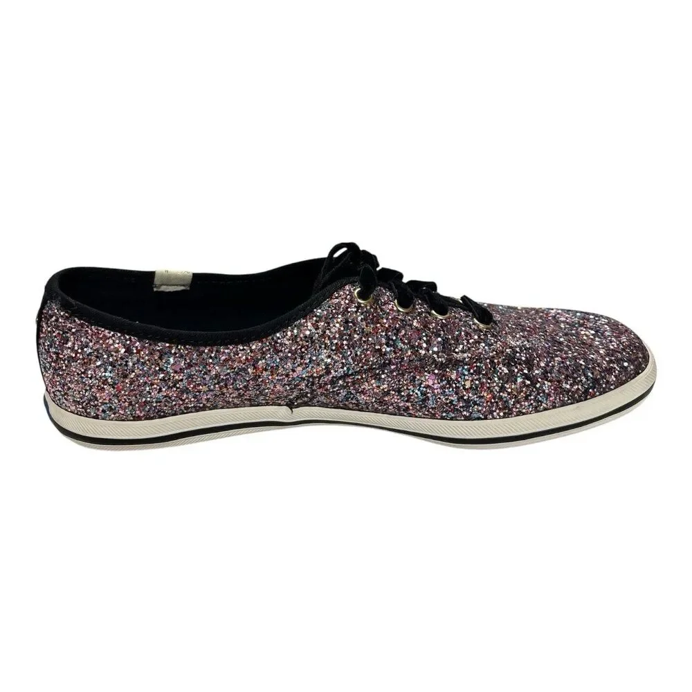 Keds x Kate Spade Champion Glitter Pink Sneakers Womens 8.5 Velvet Laces